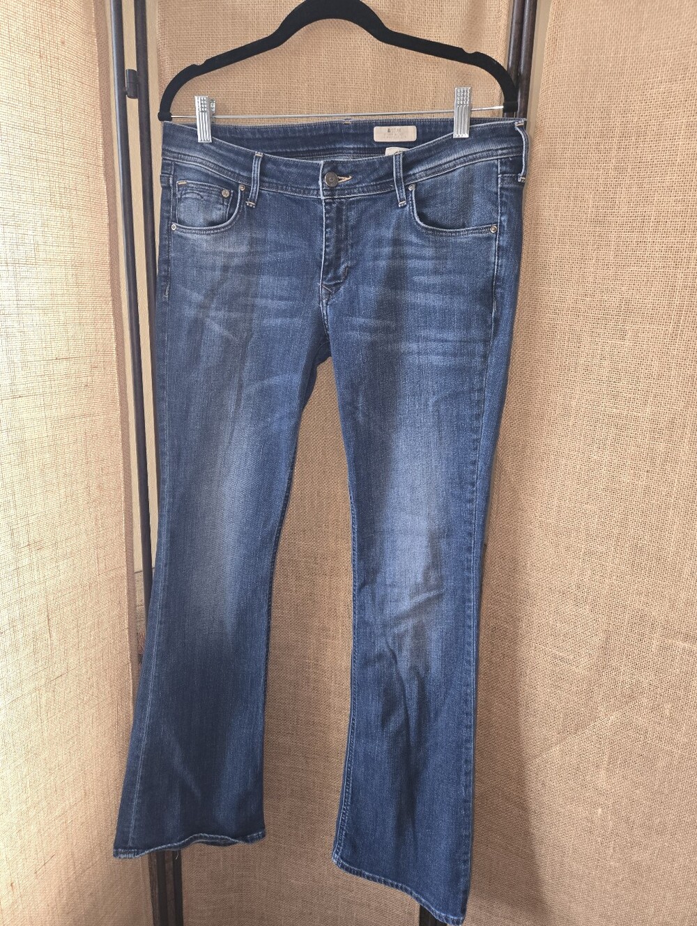 H+M Star Women’s Dark Blue Low Cut Waist Bootcut Jeans - Classic Denim